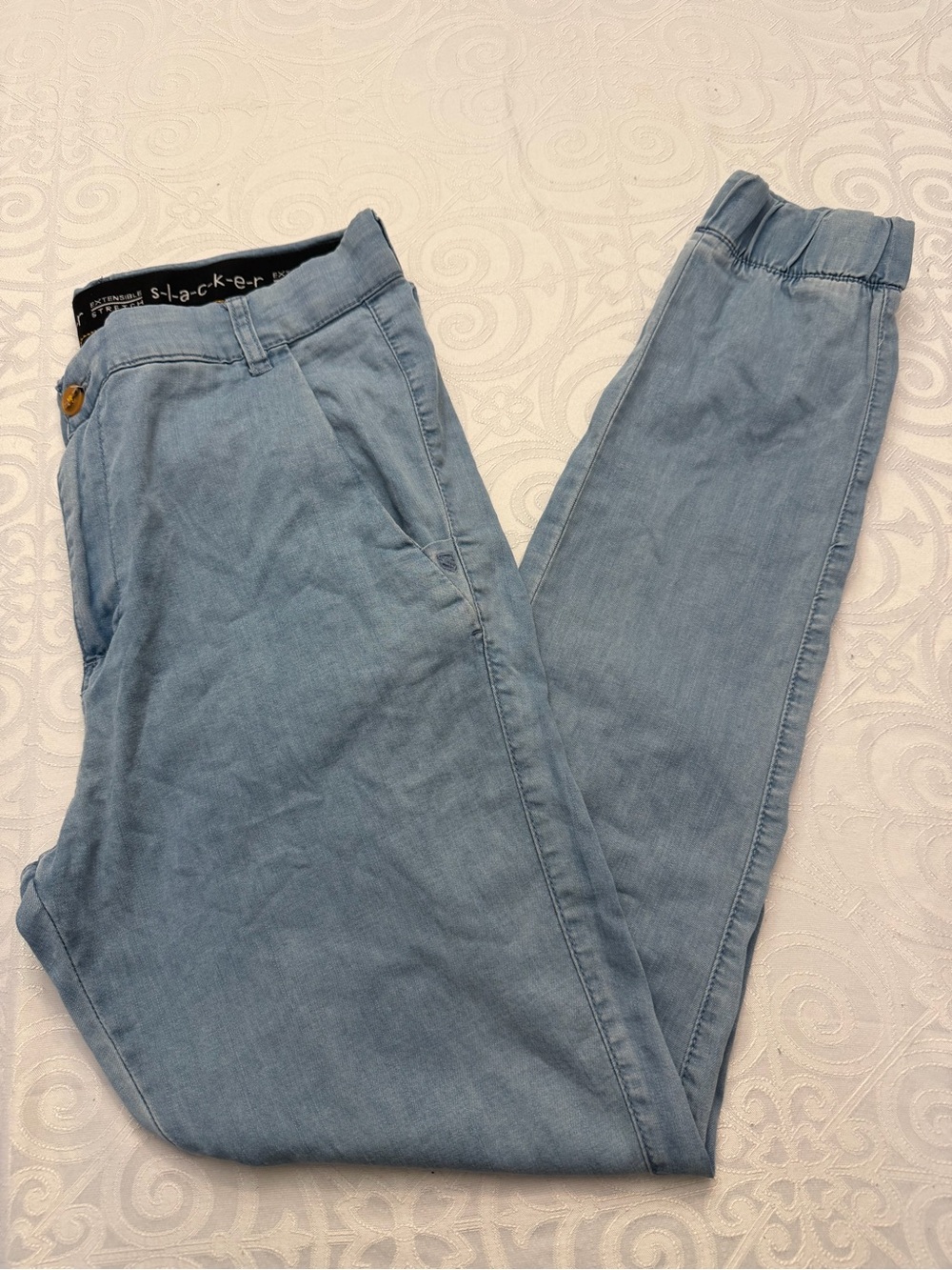 Jeaniologie Slacker Men 34 Inches Waist Light Blue Wash Denim Lightweight Jeans